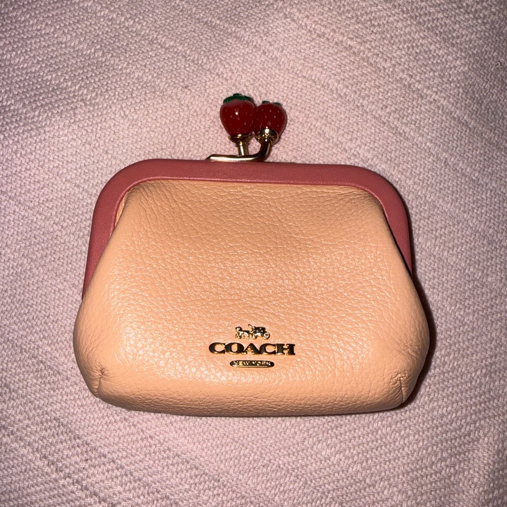 Coach Nora Kisslock Strawberry coin pouch